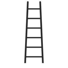 Ladder with rungs for climbing to the top, stepladder stock illustration