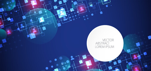 Social media vector background. Communication concept.