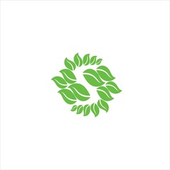 initials s logo vector template leaf