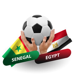 Soccer football competition match, national teams senegal vs egypt