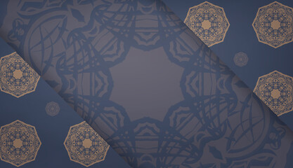 Baner in blue with abstract brown pattern for design under the text