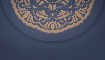 Baner in blue with greek brown ornament for logo design
