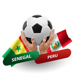 Soccer football competition match, national teams senegal vs peru