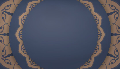Baner in blue with Greek brown ornamentation and space for logo or text