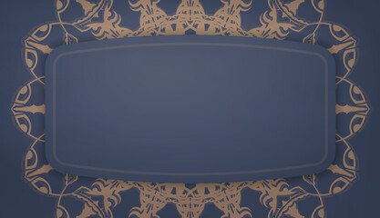 Baner in blue with Greek brown ornaments and a place for your logo