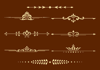 Fototapeta premium Vintage set. Floral elements for design monograms, invitations, frames, menus and labels. Graphic design of the website, cafes, boutiques, hotels, wedding invitations.