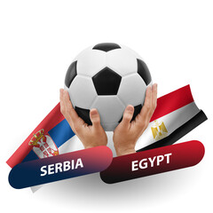 Soccer football competition match, national teams serbia vs egypt