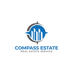 Compass Estate Real Estate service logo template vector