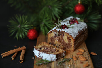 Fototapeta na wymiar christmas cookies with cinnamon and nuts