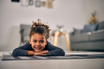 Adorable african-american girl, enjoying her childhood.