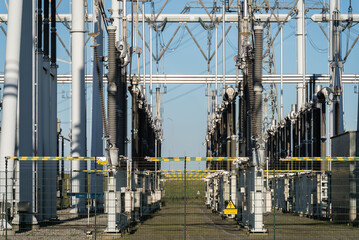 Electrical grid at a power station, distributing all the electricity.