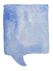 Obraz premium Watercolor blue speech and thought communication bubble isolated on white