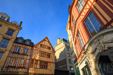 Rouen, vieilles maisons de la place Barthélémy, Normandie