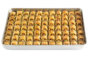 Traditional Turkish dessert Baklava. Varieties with pistachio, walnut, almond and hazelnut.