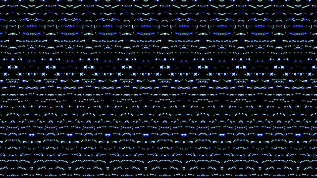 shining bright lines set blue wave motion, colorful, on black background