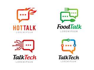 Talk or Chat logo symbol or icon template