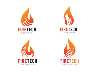 Fire technology logo symbol or icon template