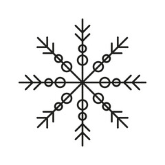 Winter snowflake isolated on white background. Celebration decor. Vector illustration.