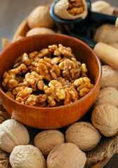 walnuts on wooden surface