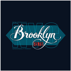 brooklyn new york city graphic t shirt design vector typography