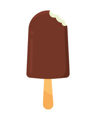 bitten ice cream on stick