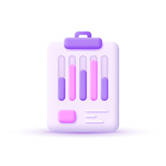 3d project development icon on white background. Growth steps, financial success, management, marketing, statistics. Data analysis concept. Modern and trendy vector in 3d style.