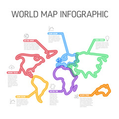 Thick line world map multipurpose infographic template