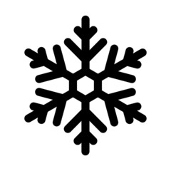 Black snowflake isolated on white background. Blue mood