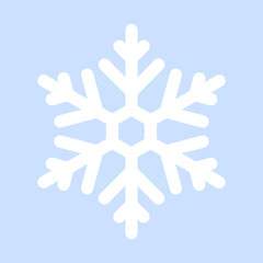 Fototapeta premium White snowflake isolated on a blue background. Blue mood