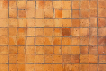 Floor composed by Brown tile earthenware, for texture and background