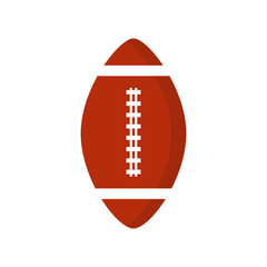 American football ball. Rugby ball. Football sport equipment. Flat style. Isolated vector illustration