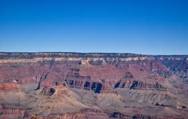 Grand Canyon National Park, Arizona, USA - November 22, 2021: Breathtaking View of the South Rim of the Grand Canyon in the Late Morning in Late Autumn