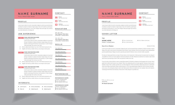 Creative Resume Layout with Professional CV design template page