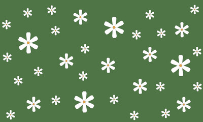 seamless pattern with white flowers