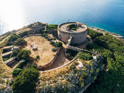 Mamula Fortress On A Rocky Island. Montenegro