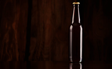 Glass brown beer bottle