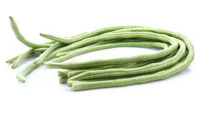 Long bean or cowpea isolated on white background