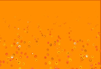 Light Yellow, Orange vector cover with spots.