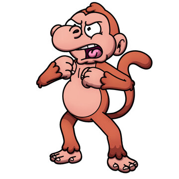 Mad Cartoon Monkey