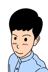 Fototapeta premium cute man cartoon on white background