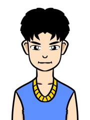 cute man cartoon on white background