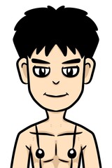 cute man cartoon on white background