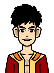 cute man cartoon on white background