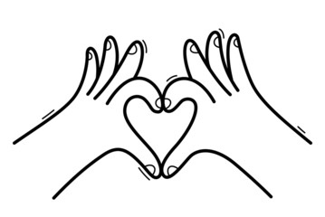 Two hand showing heart sign vector illustration isolated on white.