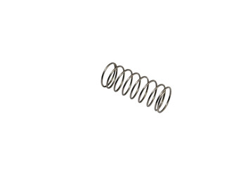 Metal spring on a white background. Mechanism element.
