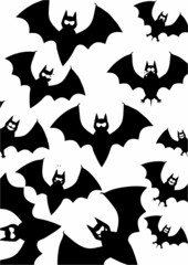black bats background and pattern, halloween