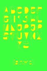 Typeface with uppercase and special characters in distorted visuals and bright colors. Inspired by psychedelic art (psychedelia). A visual displays related to the ingestion of psychedelic drugs