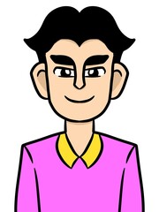 cute man cartoon ocute man cartoon on white backgroundn white background