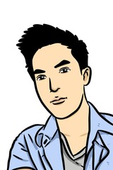 cute man cartoon ocute man cartoon on white backgroundn white background