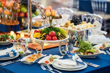 Festive concept. Beautifully decorated holiday table.
